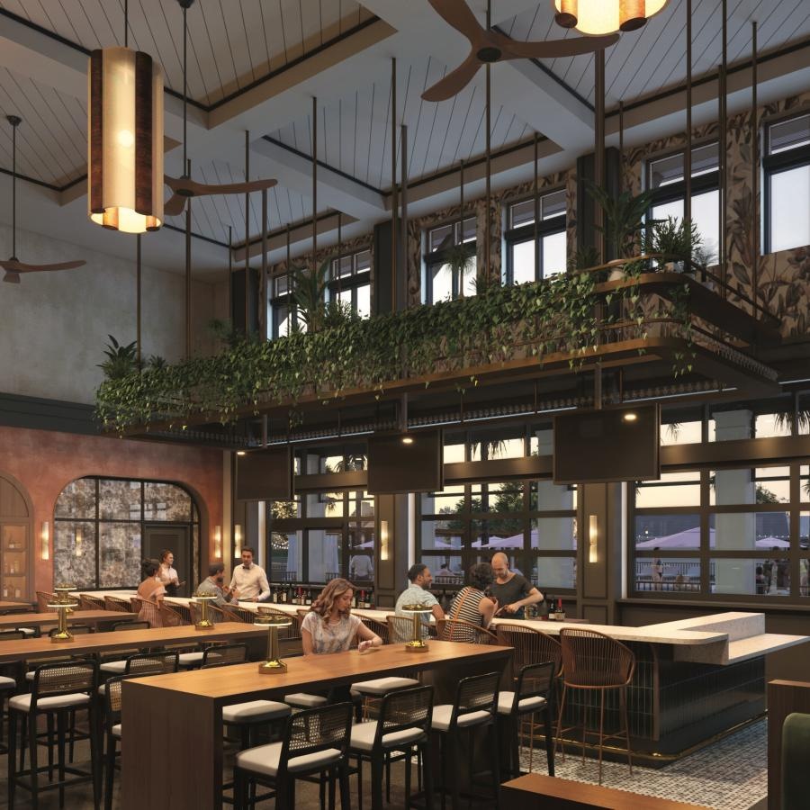 a group of people sitting at tables